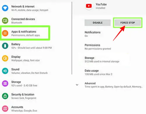 How To Force Stop and Restart Youtube App