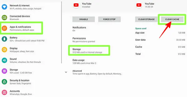 How to Clear YouTube App Cache