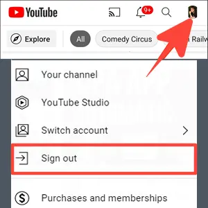 Sign Out And Sign In to Youtube Again