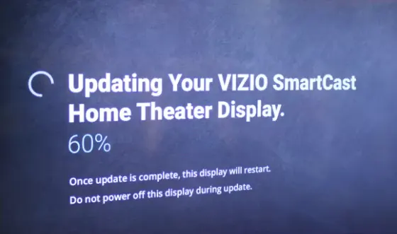 Vizio TV Software Update in Progress