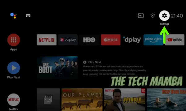 Hisense Android TV Settings Option