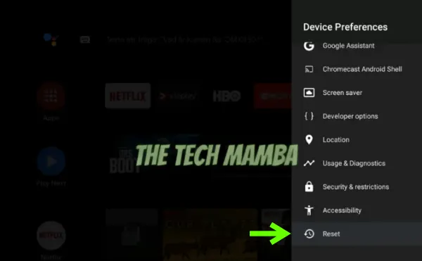 Reset Option in Hisense Android TV