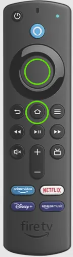Hold Select and Home Button on Firestick