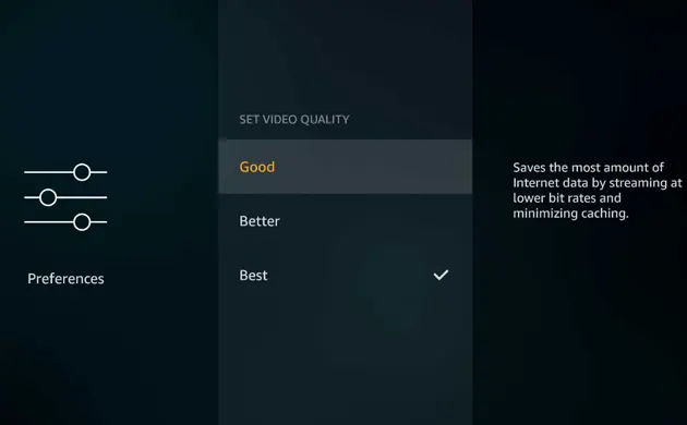 Changing Amazon Firestick Video Quality