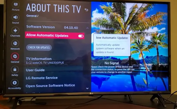 Updating LG TV Software
