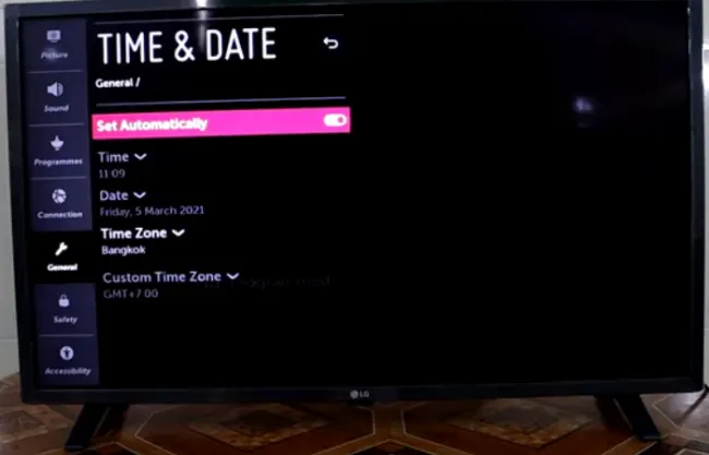 Adjusting LG TV Date and Time