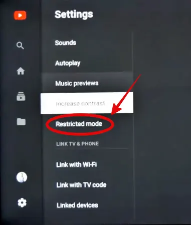 youtube restricted mode option in vizio smart tv