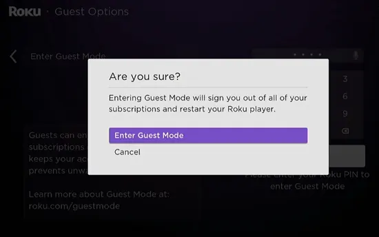 Activating Guest Mode On Roku TV Stick